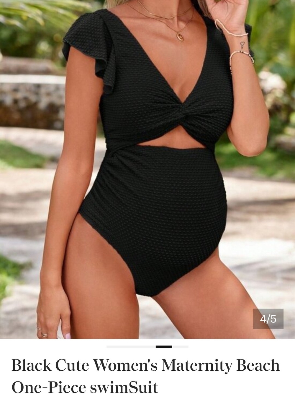 Black Maternity Two-Piece Swimsuit